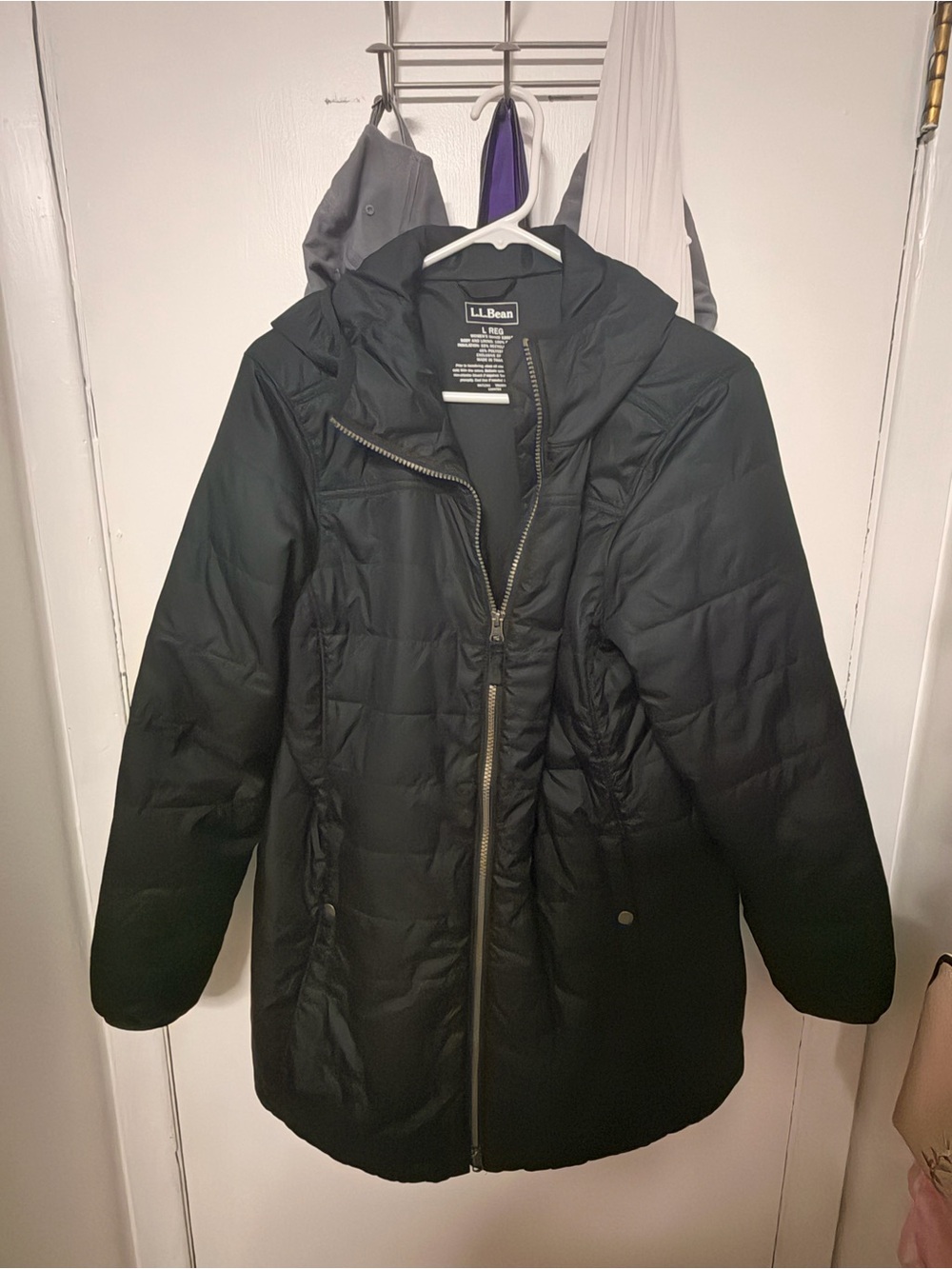 L.L. Bean Women’s Black Hooded Quilted Puffer Coat